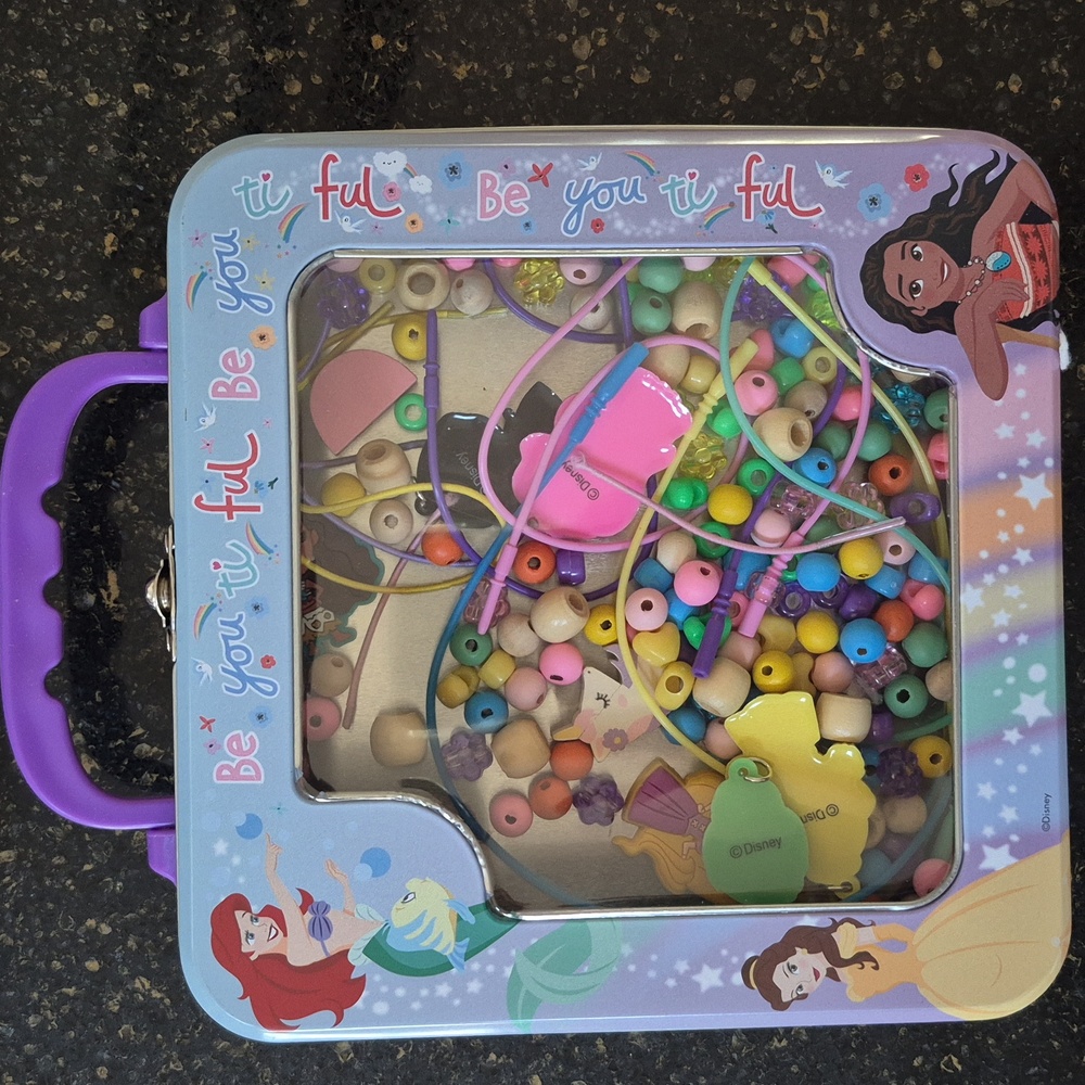 Disney Princess Bead Craft Kit - Purple and Pink --- MOANA & FROZEN. Set Of 2